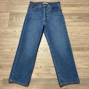 Levi's Ribcage Straight Ankle Button Fly Blue Jeans Size 30